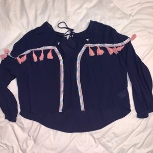 Gianni Bini Oversized Cropped Shirt